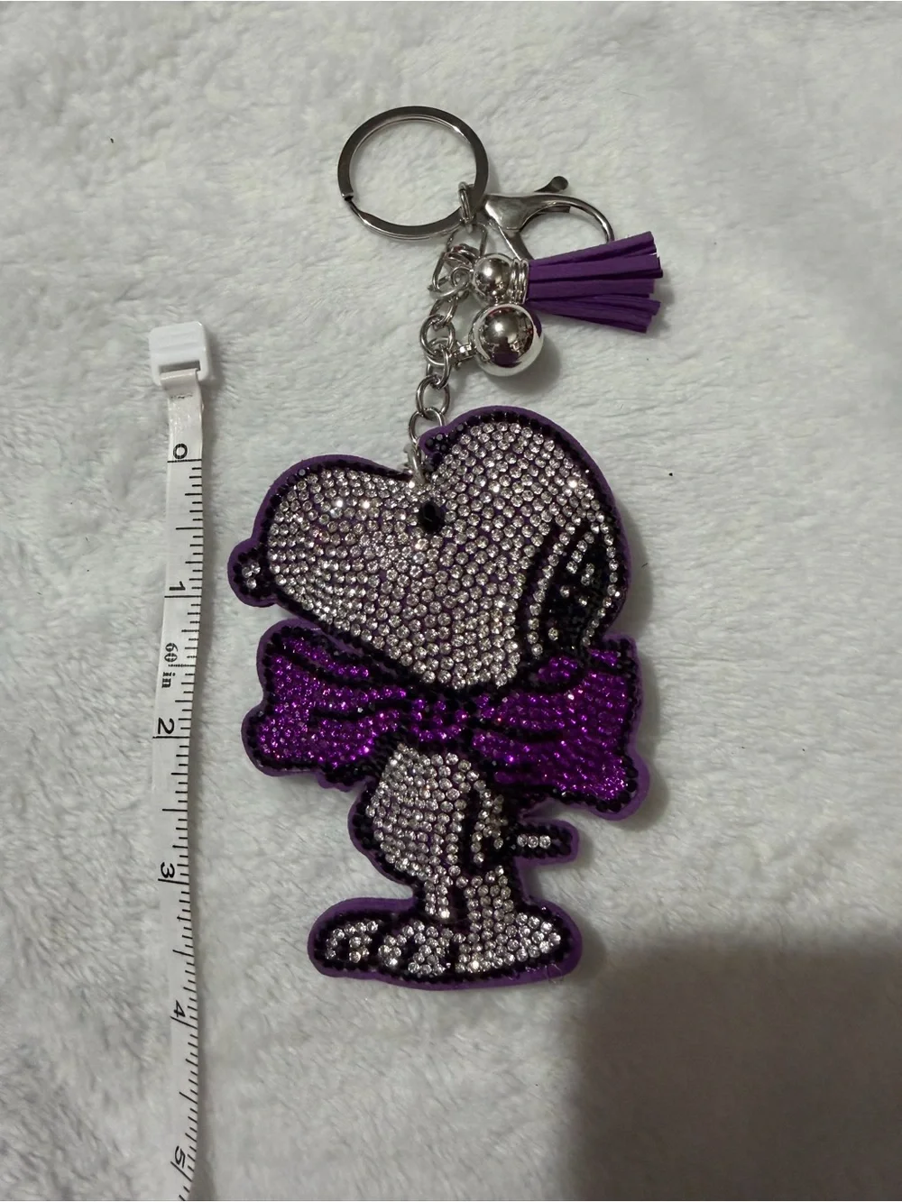 Purple Bow Bling Dog Key Charm & Bag Charm